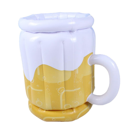 Large Inflatable Beer Mug Cooler Pool Float Drink Cooler for Adults Parties 2 In1 Drink Floatie and Party Supplies Great Toy for Beach Pool and Jacuzzi