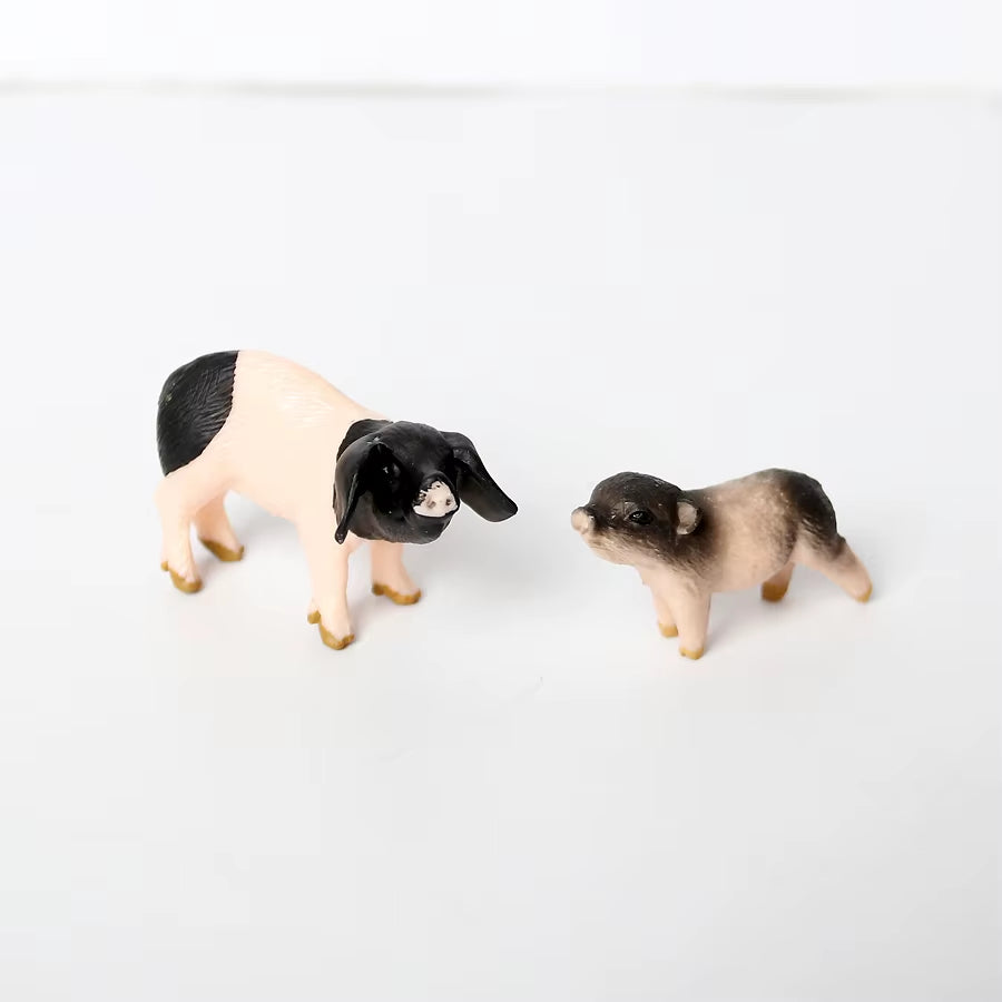 Simulated Wild Boar Pig Model Farm Animal Pig Family Set Figurines Action Figure Educational Toys for Kids Home Decor