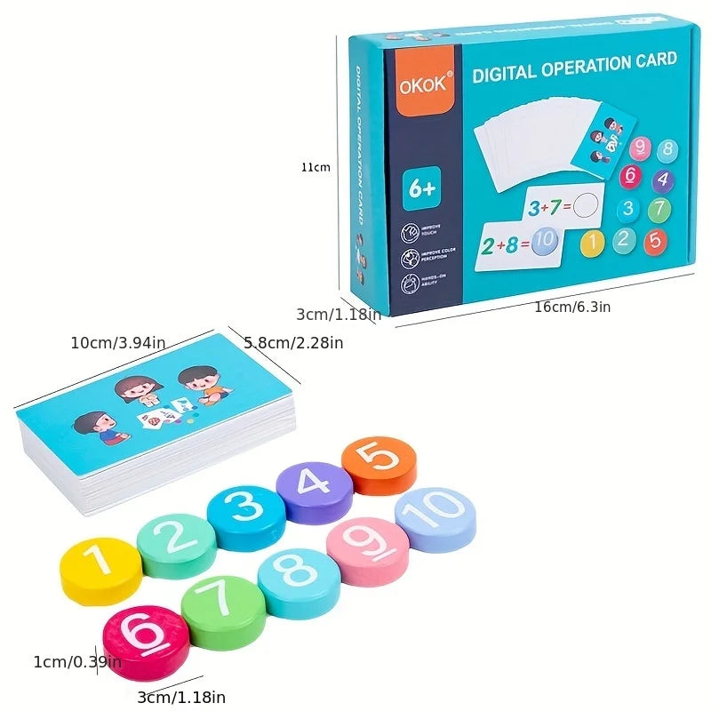 Kids Montessori Math Toys Arithmetic Card Matching Games Addition Subtraction Parish Early Educational Counting Toys for Kid